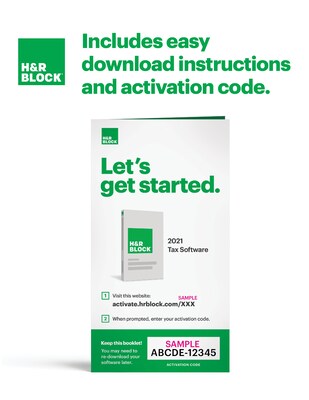 H&R Block 2021 Tax Software Premium for 1 User, Windows and Mac, Physical Key Card (1536600-21)