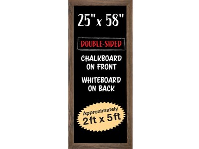 Excello Global Products Hanging Chalkboard/Whiteboard, Rustic, 58" x 25" (EGP-HD-0195-OS)