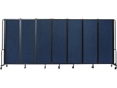 National Public Seating Robo Freestanding 7-Panel Room Divider, 72H x 164W, Blue PET (RDB6-7PT04)