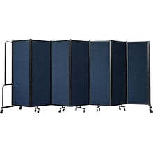 National Public Seating Robo Freestanding 7-Panel Room Divider, 72H x 164W, Blue PET (RDB6-7PT04)