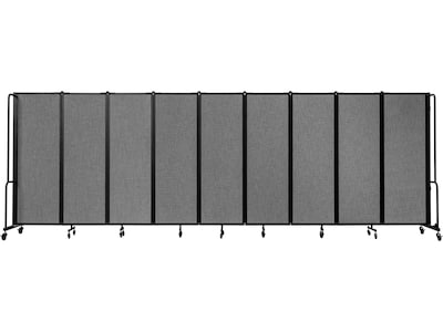 National Public Seating Robo Freestanding 9-Panel Room Divider, 72H x 210W, Gray PET (RDB6-9PT02)