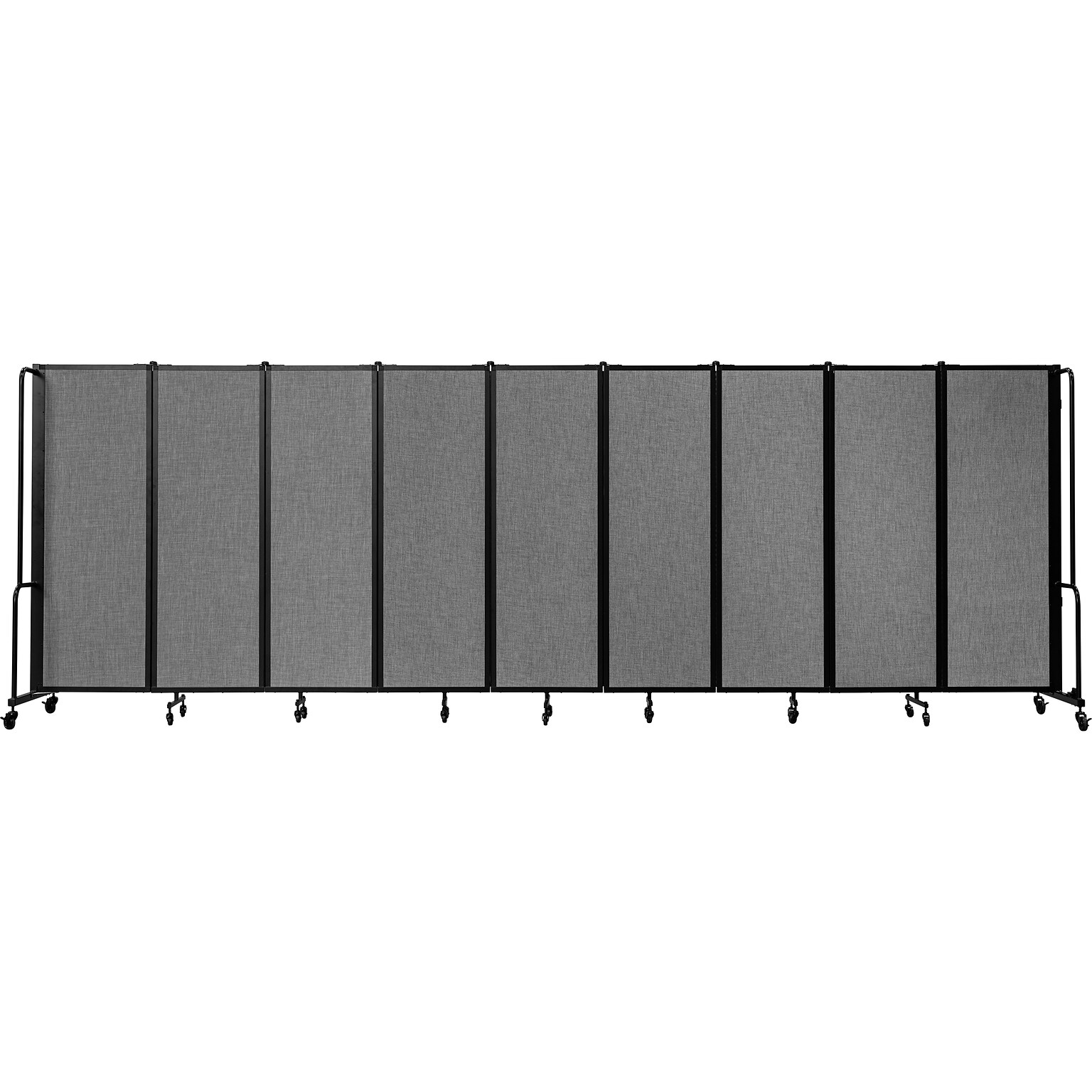 National Public Seating Robo Freestanding 9-Panel Room Divider, 72H x 210W, Gray PET (RDB6-9PT02)