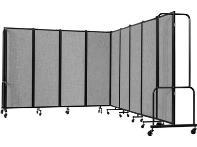 National Public Seating Robo Freestanding 9-Panel Room Divider, 72"H x 210"W, Gray PET (RDB6-9PT02)