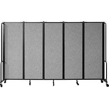 National Public Seating Robo Freestanding 5-Panel Room Divider, 72H x 118W, Gray PET (RDB6-5PT02)