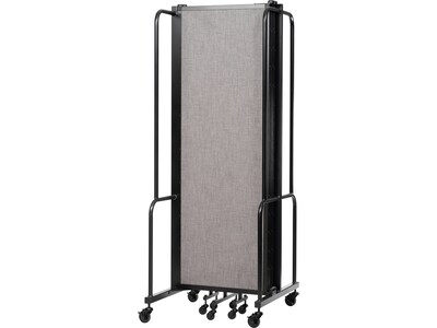 National Public Seating Robo Freestanding 5-Panel Room Divider, 72"H x 118"W, Gray PET (RDB6-5PT02)