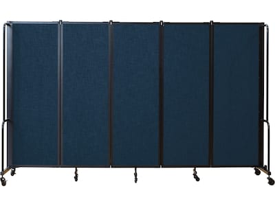 National Public Seating Robo Freestanding 5-Panel Room Divider, 72H x 118W, Blue PET (RDB6-5PT04)
