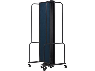 National Public Seating Robo Freestanding 5-Panel Room Divider, 72"H x 118"W, Blue PET (RDB6-5PT04)