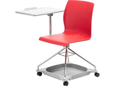 National Public Seating CoGo 25"W Mobile Tablet Chair, Red/Gray (COGO-40)