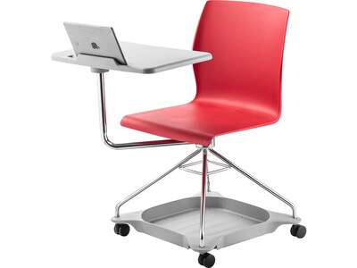 National Public Seating CoGo 25"W Mobile Tablet Chair, Red/Gray (COGO-40)