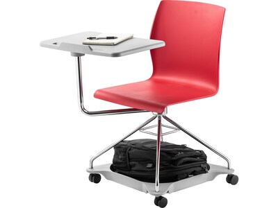 National Public Seating CoGo 25"W Mobile Tablet Chair, Red/Gray (COGO-40)