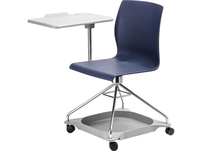 National Public Seating CoGo 25"W Mobile Tablet Chair, Blue/Gray (COGO-04)
