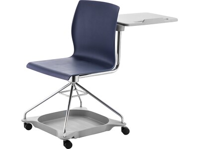 National Public Seating CoGo 25"W Mobile Tablet Chair, Blue/Gray (COGO-04)