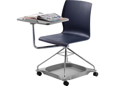 National Public Seating CoGo 25"W Mobile Tablet Chair, Blue/Gray (COGO-04)