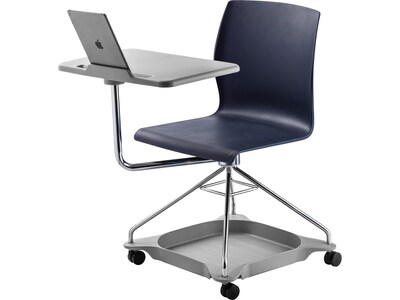 National Public Seating CoGo 25"W Mobile Tablet Chair, Blue/Gray (COGO-04)
