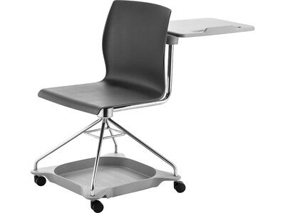 National Public Seating CoGo 25"W Mobile Tablet Chair, Black/Gray (COGO-10)