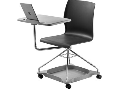 National Public Seating CoGo 25"W Mobile Tablet Chair, Black/Gray (COGO-10)
