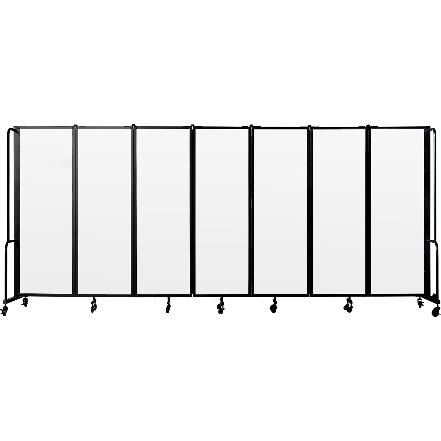 National Public Seating Robo Freestanding 7-Panel Room Divider, 72H x 164W, Clear Acrylic (RDB6-7CA)