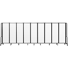 National Public Seating Robo Freestanding 9-Panel Room Divider, 72H x 210W, Clear Acrylic (RDB6-9C