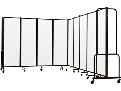 National Public Seating Robo Freestanding 9-Panel Room Divider, 72"H x 210"W, Clear Acrylic (RDB6-9CA)