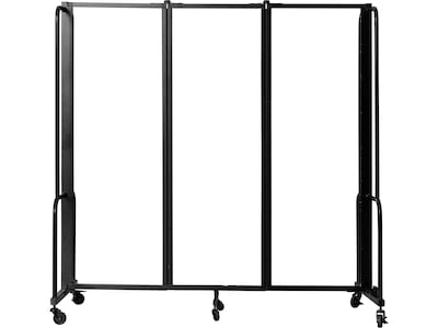 National Public Seating Robo Freestanding 3-Panel Room Divider, 72H x 72W, Clear Acrylic (RDB6-3CA