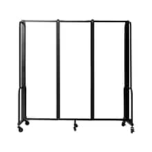 National Public Seating Robo Freestanding 3-Panel Room Divider, 72H x 72W, Clear Acrylic (RDB6-3CA