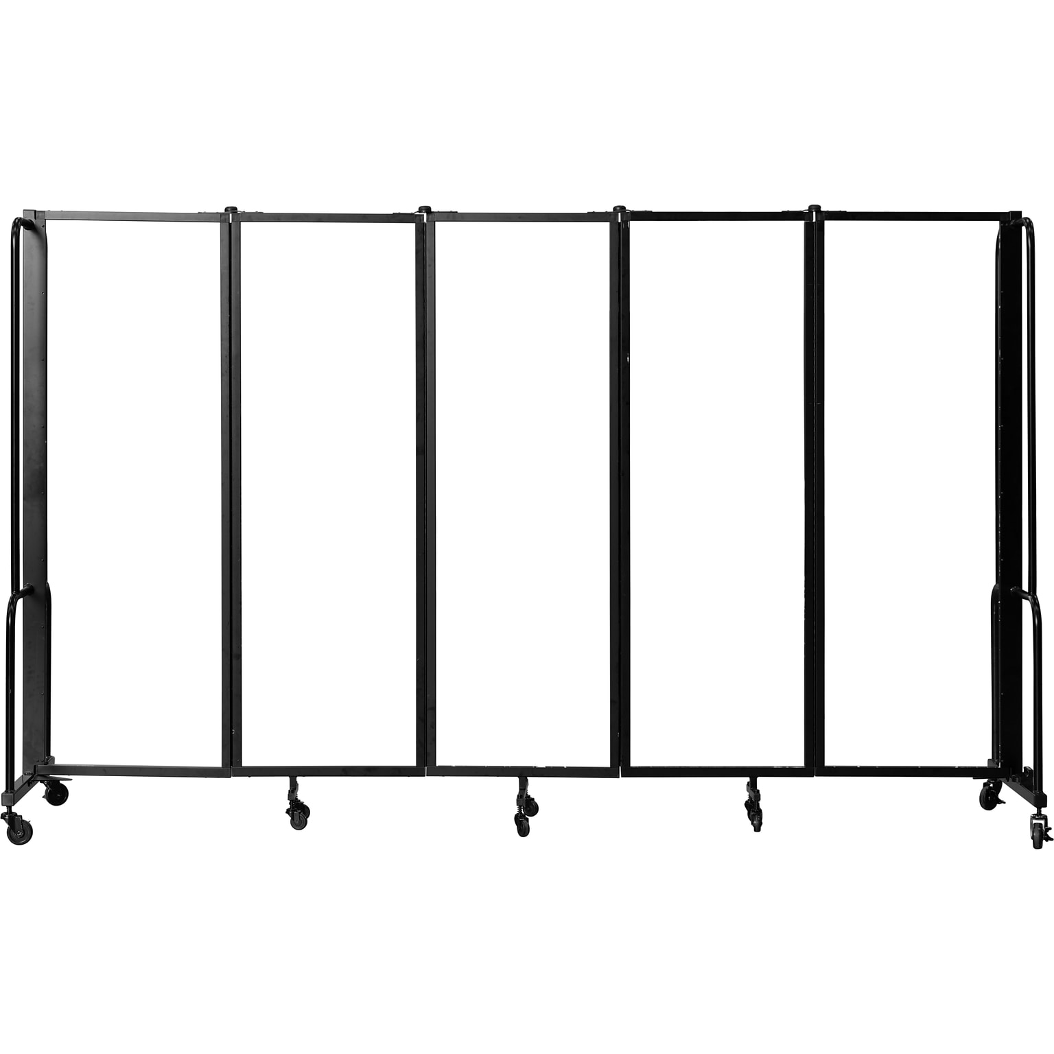 National Public Seating Robo Freestanding 5-Panel Room Divider, 72H x 118W, Clear Acrylic (RDB6-5CA)