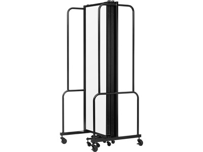 National Public Seating Robo Freestanding 5-Panel Room Divider, 72"H x 118"W, Clear Acrylic (RDB6-5CA)