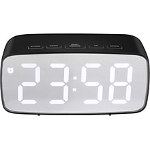 Infinity Instruments Digital Alarm Clock, 4.25 x 2.38 (20218BK)