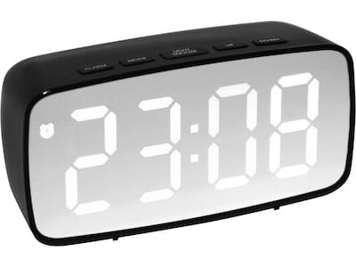 Infinity Instruments Digital Alarm Clock, 4.25 x 2.38 (20218BK)