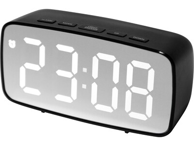 Infinity Instruments Digital Alarm Clock, 4.25" x 2.38" (20218BK)