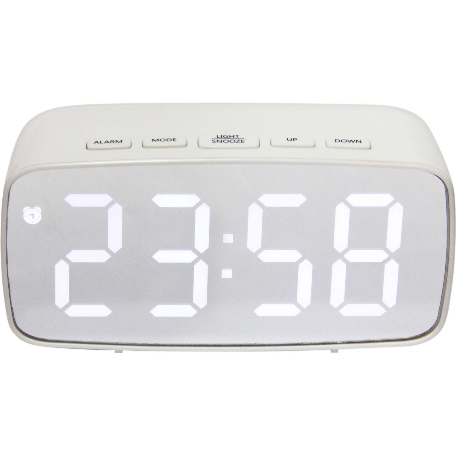 Infinity Instruments Digital Alarm Clock, 4.25 x 2.38 (20218WH)