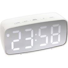 Infinity Instruments Digital Alarm Clock, 4.25 x 2.38 (20218WH)