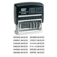 2000 PLUS 12-in-1 Self Inking Date and Message Stamp, Black Ink (011090)