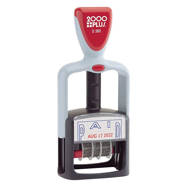 2000 Plus Dater, PAID, Blue and Red Inks (011033)