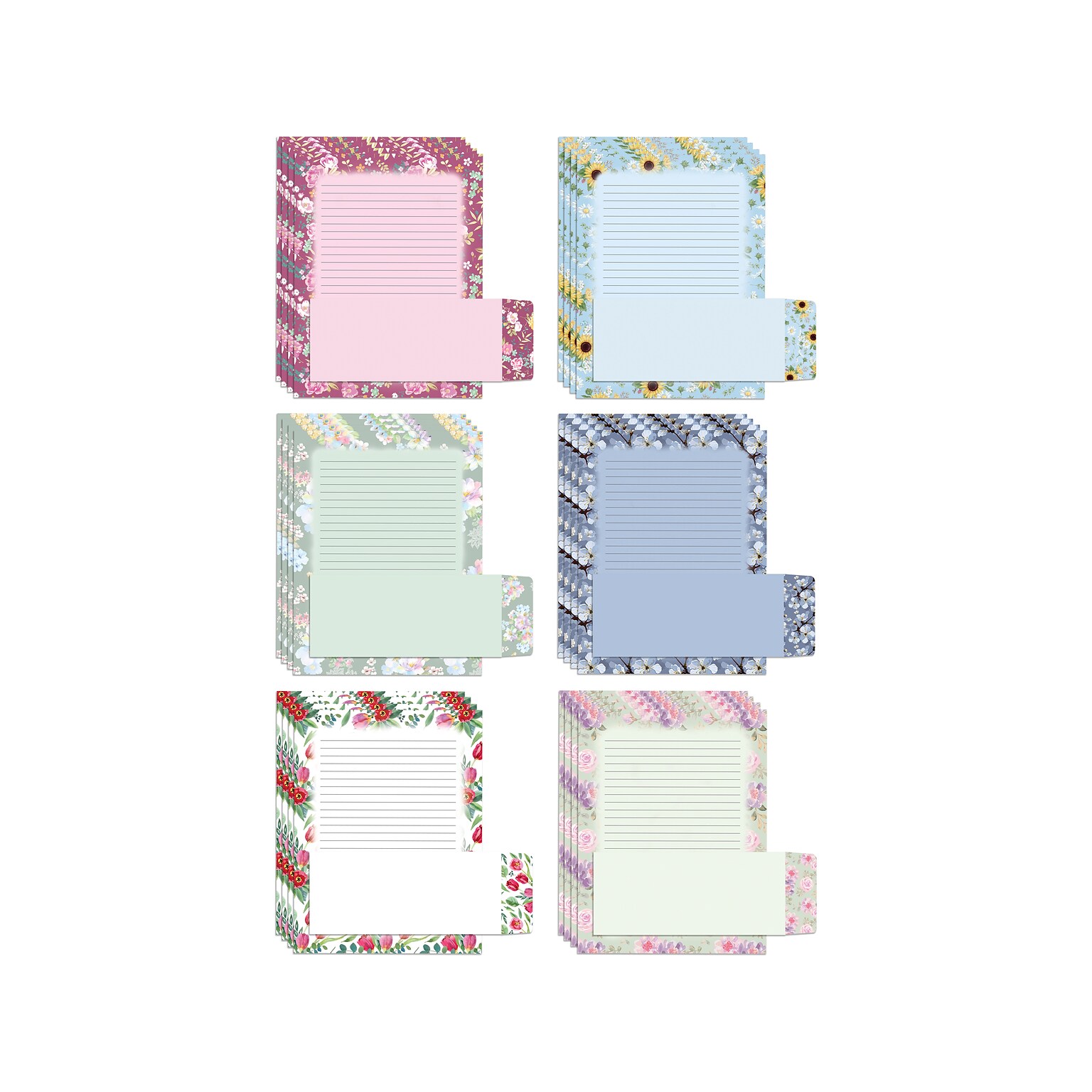Better Office Stationery Kits, Assorted Floral Designs, 50/Set (63908)