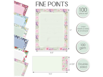 Better Office Stationery Kits, Assorted Floral Designs, 50/Set (63908)