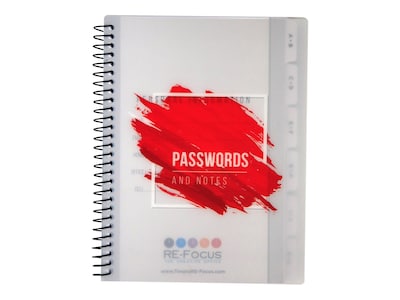 RE-FOCUS THE CREATIVE OFFICE Mini Password Book, Red (11004)