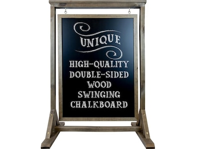 Excello Global Products Swinging Chalkboard Sidewalk Sign, Wood, 40 x 28 (EGP-HD-0090-OS)