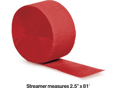 Creative Converting Touch of Color Crepe Streamer, Classic Red, 6/Pack (DTC071031STRMR)