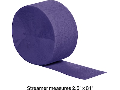 Creative Converting Touch of Color Crepe Streamer, Purple, 6/Pack (DTC078130STRMR)