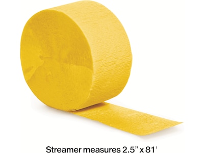 Creative Converting Touch of Color Crepe Streamer, School Bus Yellow, 6/Pack (DTC078520STRMR)
