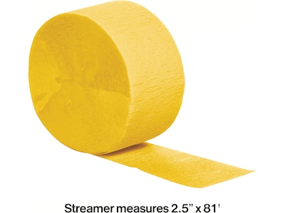 Creative Converting Touch of Color Crepe Streamer, School Bus Yellow, 6/Pack (DTC078520STRMR)
