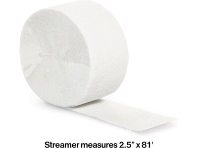 Creative Converting Touch of Color Crepe Streamer, White, 6/Pack (DTC078010STRMR)