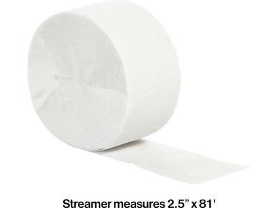 Creative Converting Touch of Color Crepe Streamer, White, 6/Pack (DTC078010STRMR)
