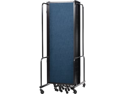 National Public Seating Robo Freestanding 9-Panel Room Divider, 72"H x 210"W, Blue PET (RDB6-9PT04)