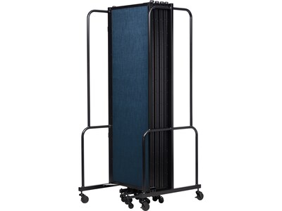 National Public Seating Robo Freestanding 9-Panel Room Divider, 72"H x 210"W, Blue PET (RDB6-9PT04)