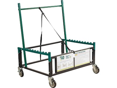 National Public Seating Metal Mobile Utility Cart with Lockable Wheels, Green/Black (TAD)