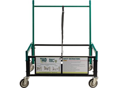 National Public Seating Metal Mobile Utility Cart with Lockable Wheels, Green/Black (TAD)