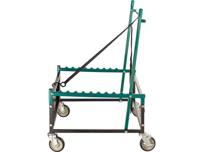 National Public Seating Metal Mobile Utility Cart with Lockable Wheels, Green/Black (TAD)