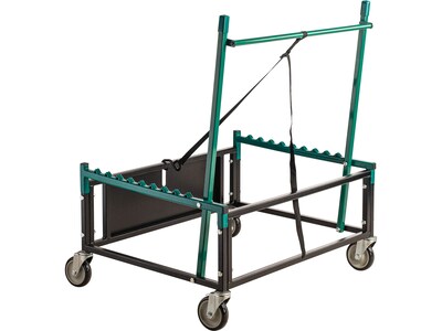 National Public Seating Metal Mobile Utility Cart with Lockable Wheels, Green/Black (TAD)